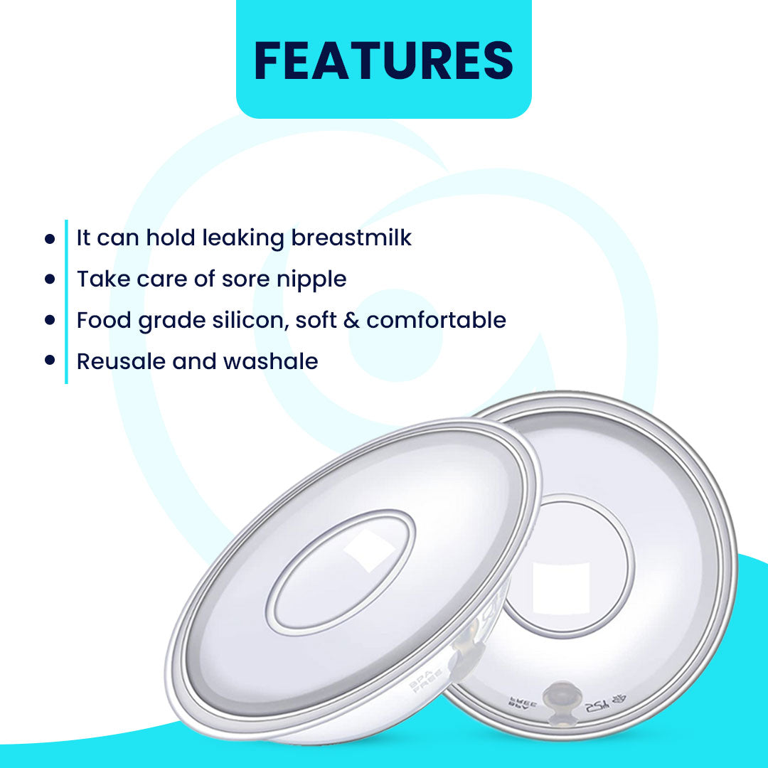Nursing Breast Milk Collector With Stopper - Pair of 2