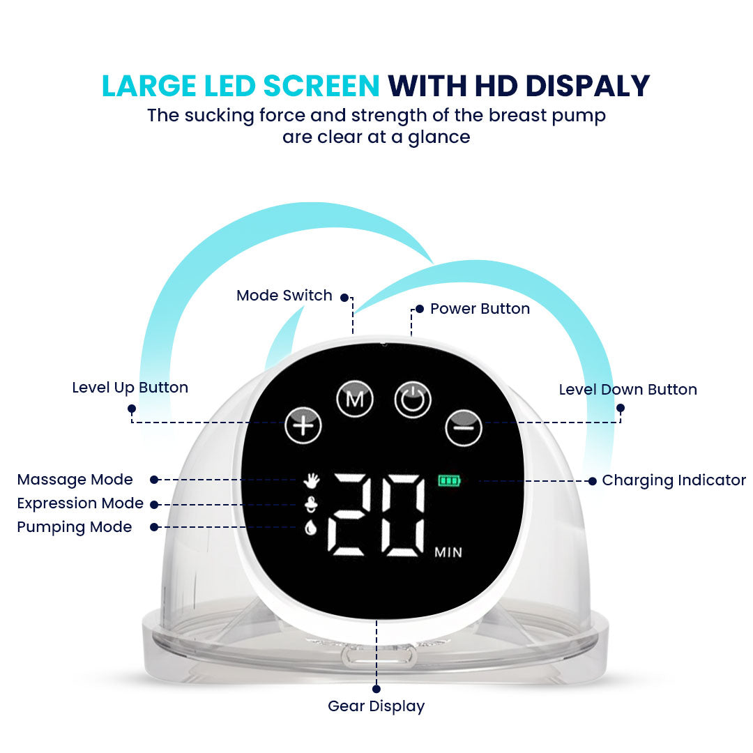 iFlow wearable breast pump LED display touch control screen